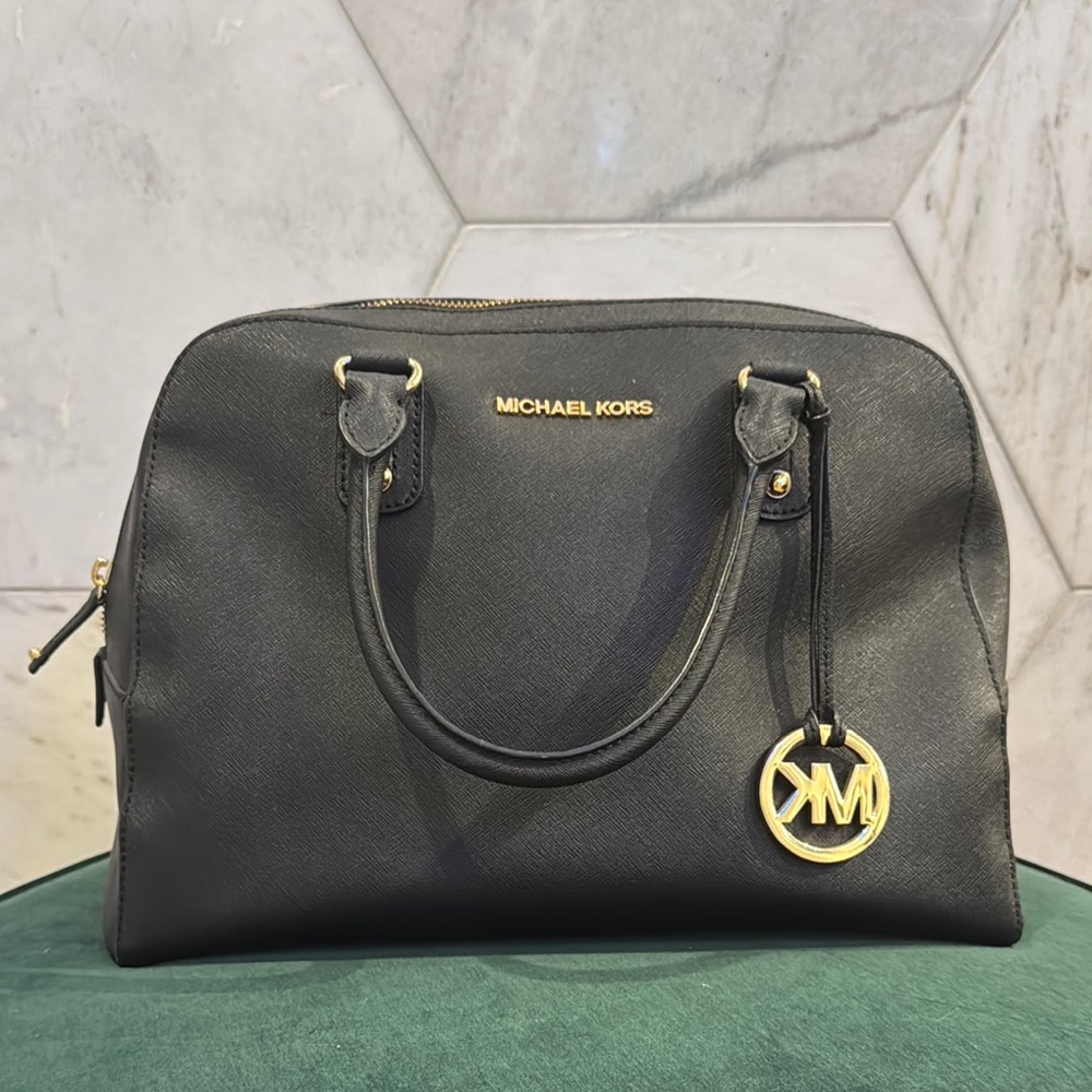 Michael Kors Black Saffiano Leather Satchel